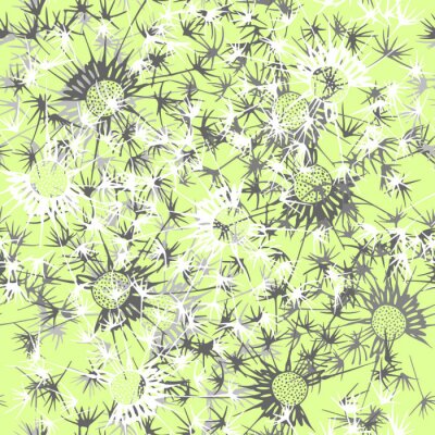 Papier peint à motif  Pissenlits style graphique
