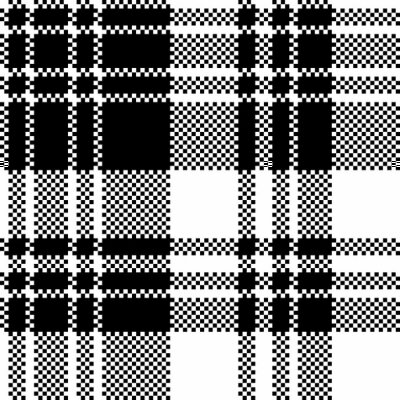 Papier peint à motif  Pixel check fabric texture black white seamless pattern