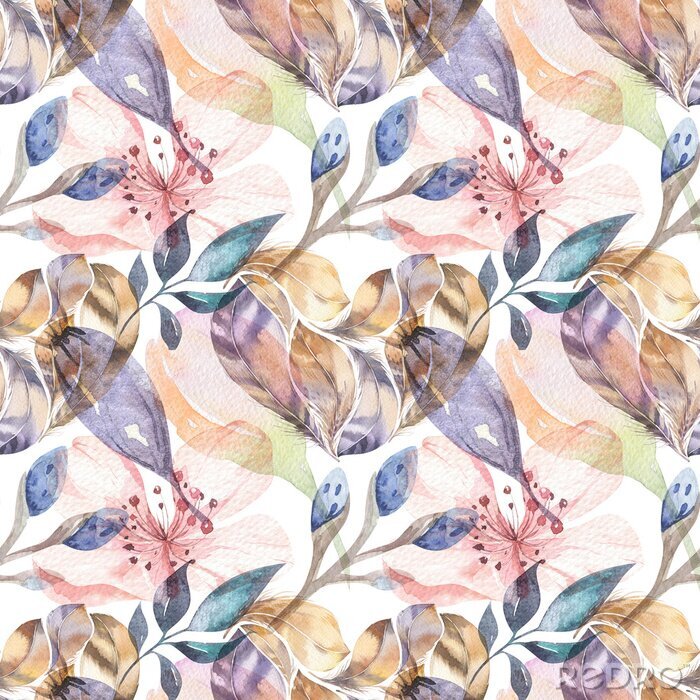 Papier peint à motif  Plantes boho romantiques