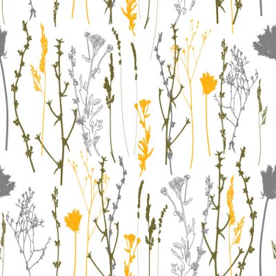 Papier peint à motif  Plantes de plein champ minimalistes