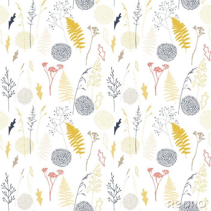 Papier peint à motif  Plantes des prés et des champs