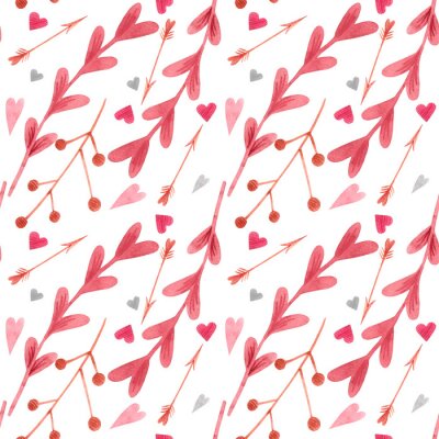 Papier peint à motif  Plantes en forme de coeur