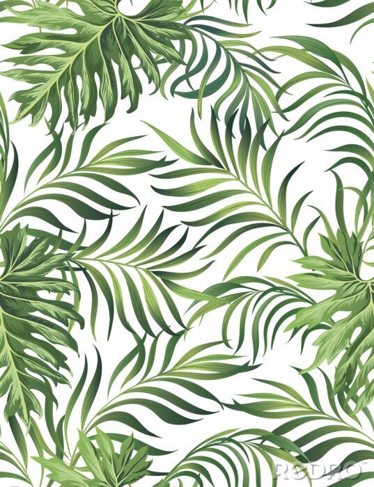 Papier peint à motif  Plantes tropicales enchevêtrement dense