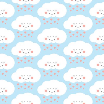 Papier peint à motif  Pluie de cœurs