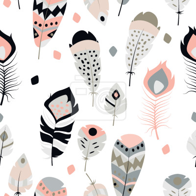 Papier peint à motif  plumes La chute