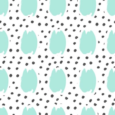 Papier peint à motif  Points et cercles sur fond blanc