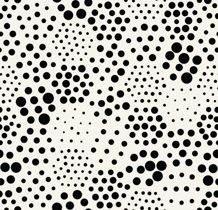 Papier peint à motif  Pois sur fond laiteux