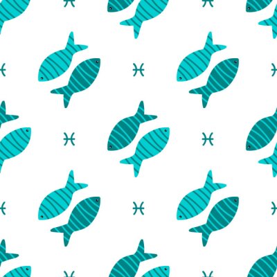 Papier peint à motif  Poissons féeriques de différentes couleurs