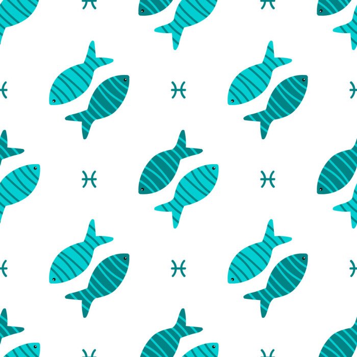 Papier peint à motif  Poissons féeriques de différentes couleurs