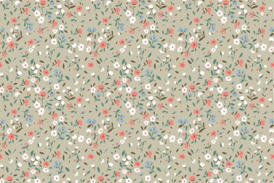 Papier peint à motif  Prairie de fleurs de printemps