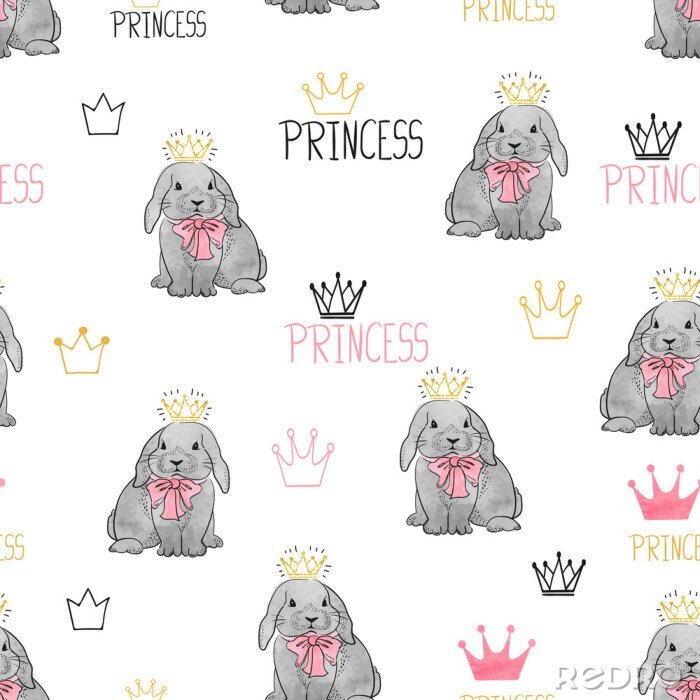 Papier peint à motif  Princesses des lapins