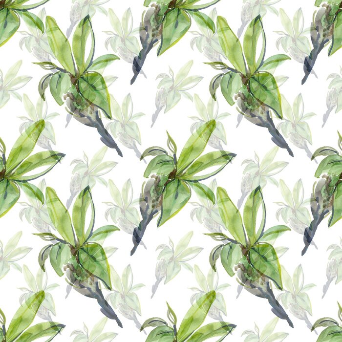 Papier peint à motif  Printemps branche de merisier seamless