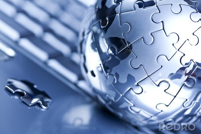 Papier peint à motif  Puzzle dans volume rond 3D