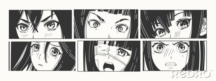 Papier peint à motif  Quelques cadres d'une fille d'un anime