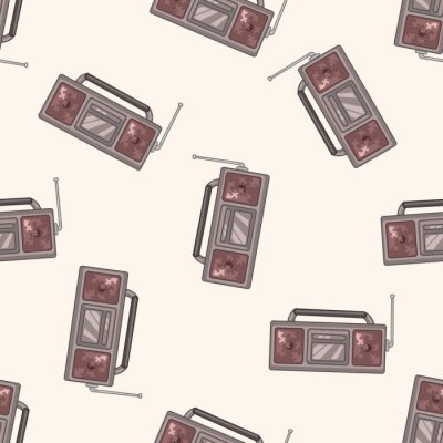 Papier peint à motif  radio, bande dessinée seamless fond
