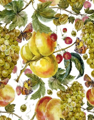 Papier peint à motif  Récolte des fruits d'été