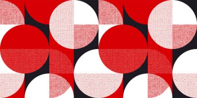 Papier peint à motif  Red and black bauhaus style seamless pattern