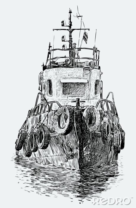 Papier peint à motif  remorqueur