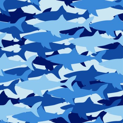 Papier peint à motif  Requins dans l'eau