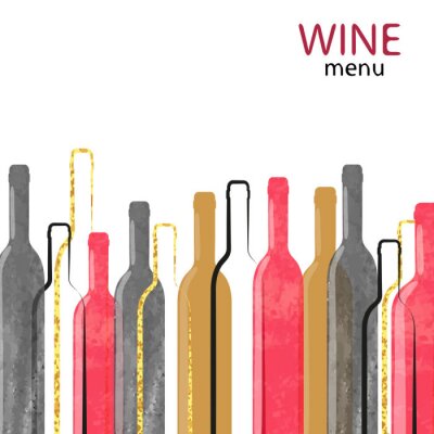 Résumé, aquarelle, vin, alcool, fond, endroit, texte Vector illustration de bouteilles de vin.