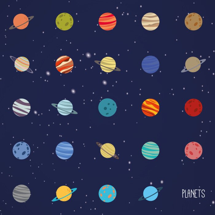 Papier peint à motif  Résumé, bande dessinée, planètes