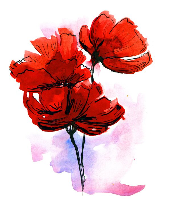 Papier peint à motif  Résumé fond peint floral