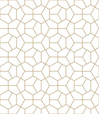 Papier peint à motif  Résumé, géométrie, or, déco, art, hexagone, modèle