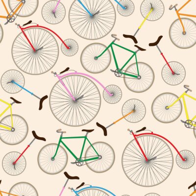 Papier peint à motif  Retro bicycle texture. Seamless pattern
