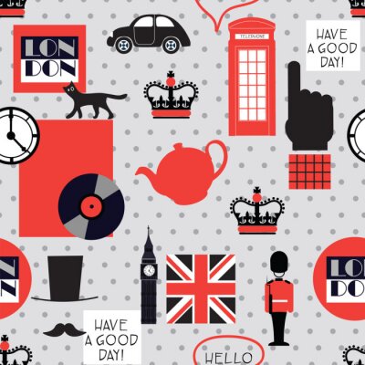 Papier peint à motif  Retro, britannique, seamless, modèle