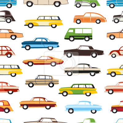 Papier peint à motif  Retro Cars