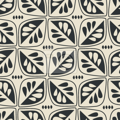 Papier peint à motif  Rétro-feuilles