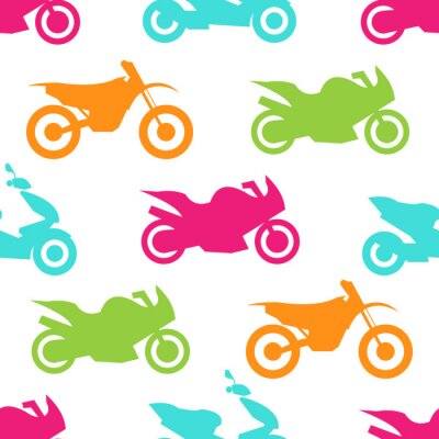 Papier peint à motif  Retro, moto, seamless, modèle