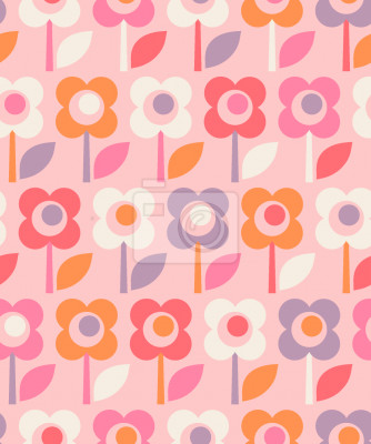 Papier peint à motif  Retro Pop Floral