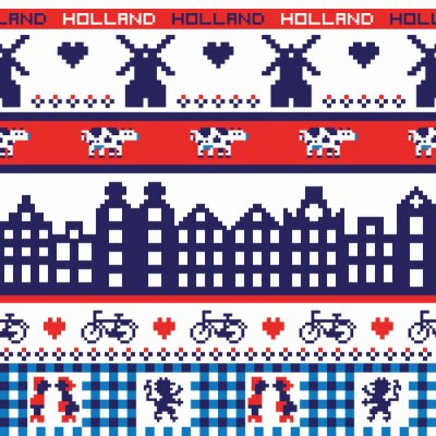 Papier peint à motif  retro transparente motif pixel Hollande