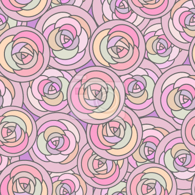 Papier peint à motif  Roses color?es dans le graphique de style vitrail