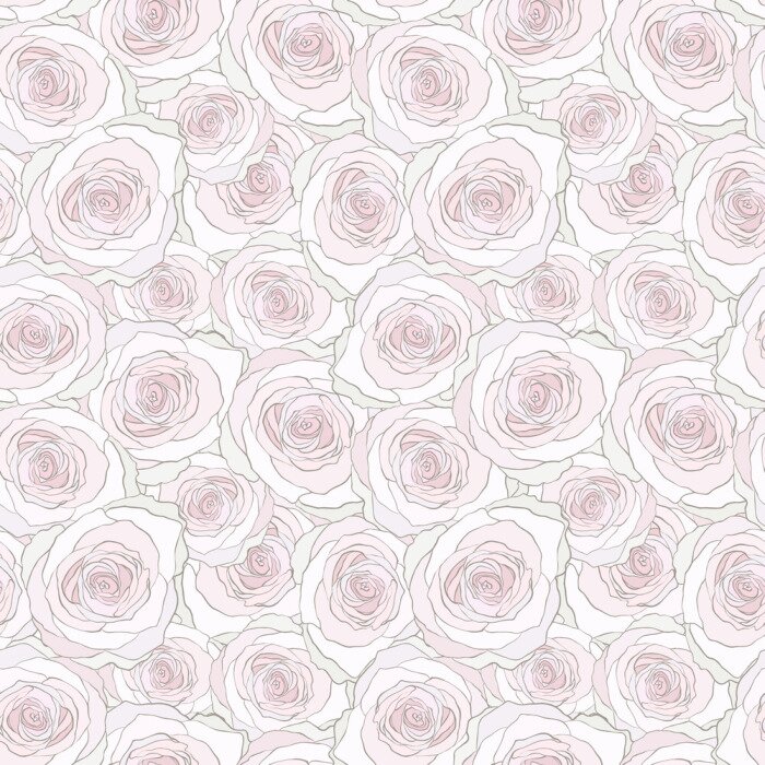 Papier peint à motif  Roses de couleur pastel fleurs superpos?es