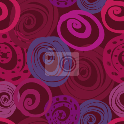 Papier peint à motif  Roses violettes sur un graphique minimaliste