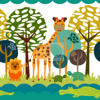 Papier peint à motif  Safaris africains pour les enfants