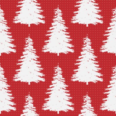 Papier peint à motif  Sapins de Noël blancs se bouchent