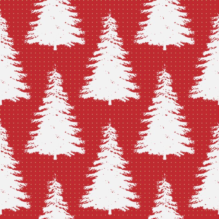 Papier peint à motif  Sapins de Noël blancs se bouchent