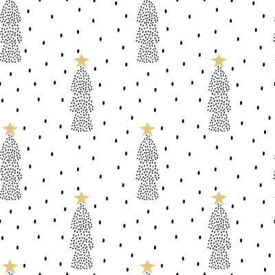 Papier peint à motif  Sapins de Noël dans le style scandinave