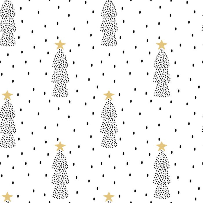 Papier peint à motif  Sapins de Noël dans le style scandinave
