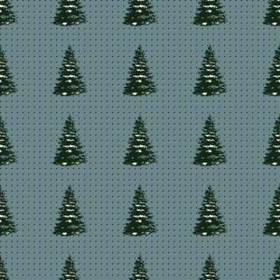 Papier peint à motif  Sapins de Noël recouverts de neige