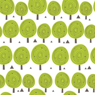 Papier peint à motif  Scandinavie, seamless, modèle, silhouettes, Arbres, triangulaire, formes Et coloré, bleu, pour, eco, conception - vecteur, fond