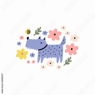 Sticker  Schnauzer bleu mignon