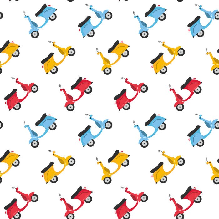 Papier peint à motif  Scooters drôles sans soudure de fond