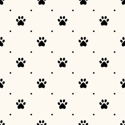 Papier peint à motif  Seamless animal pattern de l'empreinte de patte