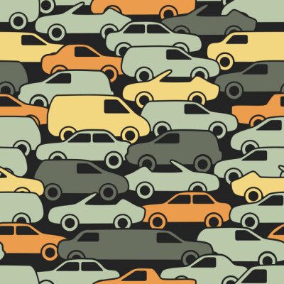Papier peint à motif  Seamless avec des voitures. Vector illustration.