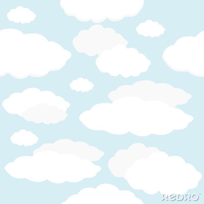 Papier peint à motif  seamless background with clouds blue sky