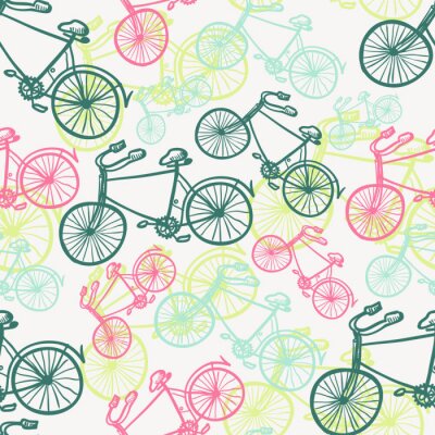 Papier peint à motif  Seamless bicycles pattern. Stylish sporty print